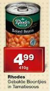 Rhodes Gebakte Boontjies In Tamatiesous-410gm