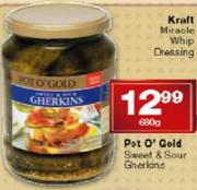 Pot O' Gold Sweet & Sour Gherkins-660g