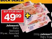 Johnson's Baby Skincare Wipes Assorted-3x80's
