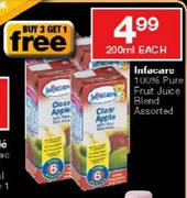 Infacare 100% Pure Fruit Juice Blend Assorted-200ml Each