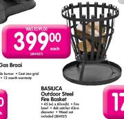 Basilica Outdoor Steel Fire Basket