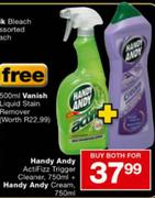 Handy Andy Actifizz Trigger Cleaner-750ml Plus Handy Andy Cream-750ml
