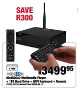 Med500x2 Multimedia Player+1TB Hard Drive+WiFi Keyboard+Remote