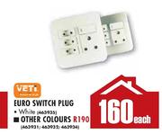 Veti Euro Switch Plug White-Each