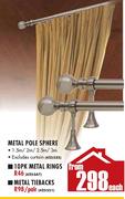 Metal Pole Sphere Metal Tiebacks-Per Pair