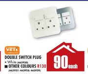 Veti Double Switch Plug White-Each