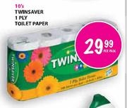 Twinsaver 1 Ply Toilet Paper-10's