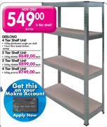 Geelong 5 Tier Shelf Unit-350kg