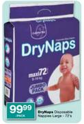 Dry Naps Disposable Nappies Large-72's Per Pack