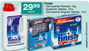 Finish Dishwasher Powder-1kg/Quantum Tablets-10's/Dishwasher Regular Tablets-14's Each