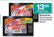 Enterprise Microwavable Streaky/Back Bacon-125g Each