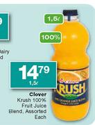 Clover Krush 100% Fruit Juice Blend Assorted-1.5L Each