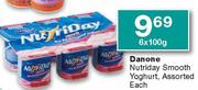 Danone Nutriday Smooth Yoghurt Assorted-6 x 100g Each