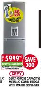 Defy Metallic Combi Fridge with Water Dispenser-360Ltr