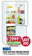 KIC Bottom Freezer Fridge-263Ltr