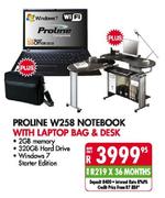 Proline W258 Notebook with Laptop Bag & Desk