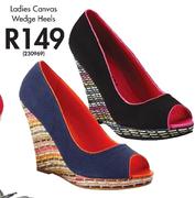 Ladies Canvas Wedge Heels