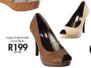 Ladies Snake Printed Court Shoes