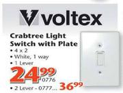 Voltex Crabtree Light Switch With Plate (4 x 2) - 1 Lever