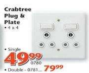 Crabtree Plug & Plate (4 x 4) - Double