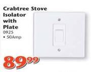 Crabtree Stove Isolator With Plate - 50AMP