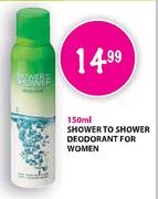 Shower To Shower Deodorant For Women-150ml