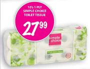 Simple Choice 1-Ply Toilet Tissue-10's