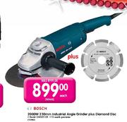 Bosch 2000W(230mm)Industrial Angle Grivder Plus Diamond Disc-Each
