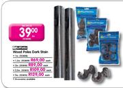 Rufflette Wood Poles Dark Stain-2m Each 
