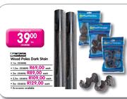 Rufflette Wood Poles Dark Stain-1m 