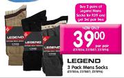Legend 3 Pack Mens Socks-per pair