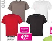 Legend Mens Basic Short Sleeve T-Shirt-each