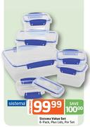 Sistema Value Set 6 Pack Plus Lids-Per Set
