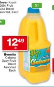 Bonnita Cabana Dairy Fruit Blend Assorted-2l Each