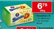Sunshine D Lite Medium Fat Spread Brick-500g