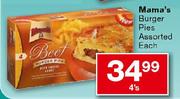 Mama's Burger Pies Assorted-4's Each