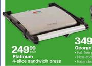 Platinum 4 Slice Sandwich Press-Each
