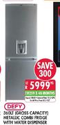 Defy (Gross Capacity) Metallic Combi Fridge With Water Dispenser-360Ltr