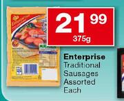 Enterprise Traditional Sausages Assorted-375g Each