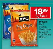 Mccain Real Frozen Ovenbake/Straight Cut Potato Chips-1kg Each