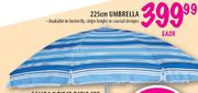 Sal 225cm Umbrella In Butterfly, Stripe Bright Or Coastal Designs