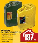 Proquip Petrol/Diesel Jerry Can-20ltr Each