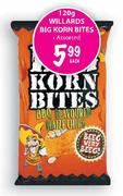 Willards Big Korn Bites-120g Each