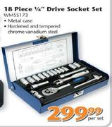 18 Piece 1/4" Drive Socket Set-WMSS173