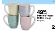 Pastel Flower Coffee Mugs - Per Pack