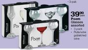 Poem Glasses (Flute/Wine Goblet/Red Wine) - Per Pack
