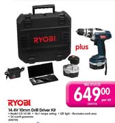 Ryobi 14.4V 10mm Drill Driver Kit-CD-1414K