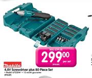 Makita Screwdriver-4.8V Plus 80 Piece Set