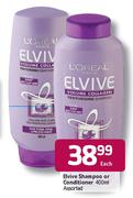Elvive Shampoo Or Conditioner Assorted-400ml Each