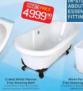 Created White Monroe Free Standing Bath (XXWHFS0016BLK)-Each